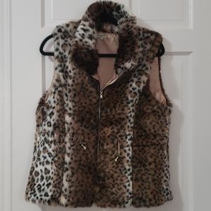 Faux fur vest cheetah print
